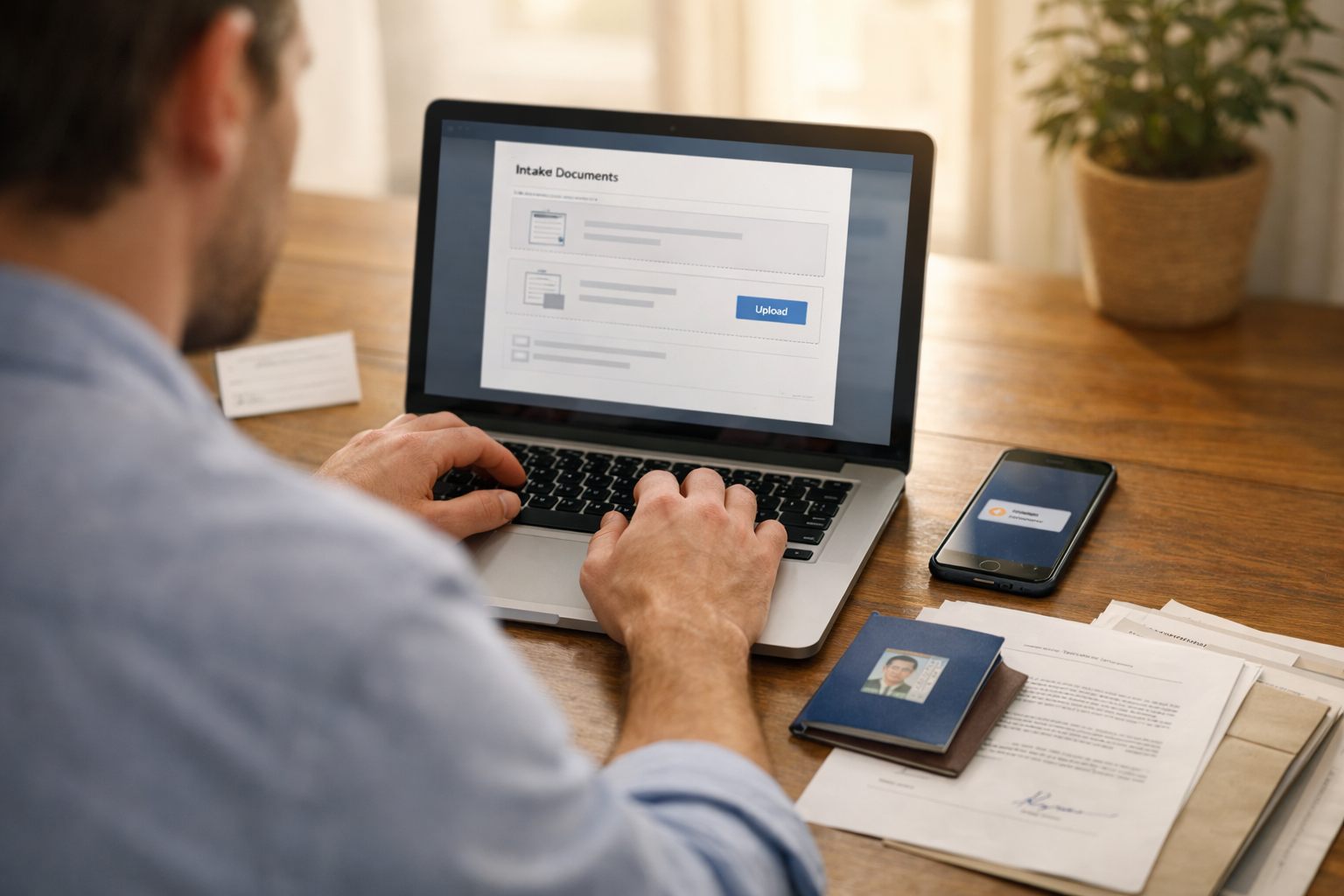 Secure pre-appointment document intake