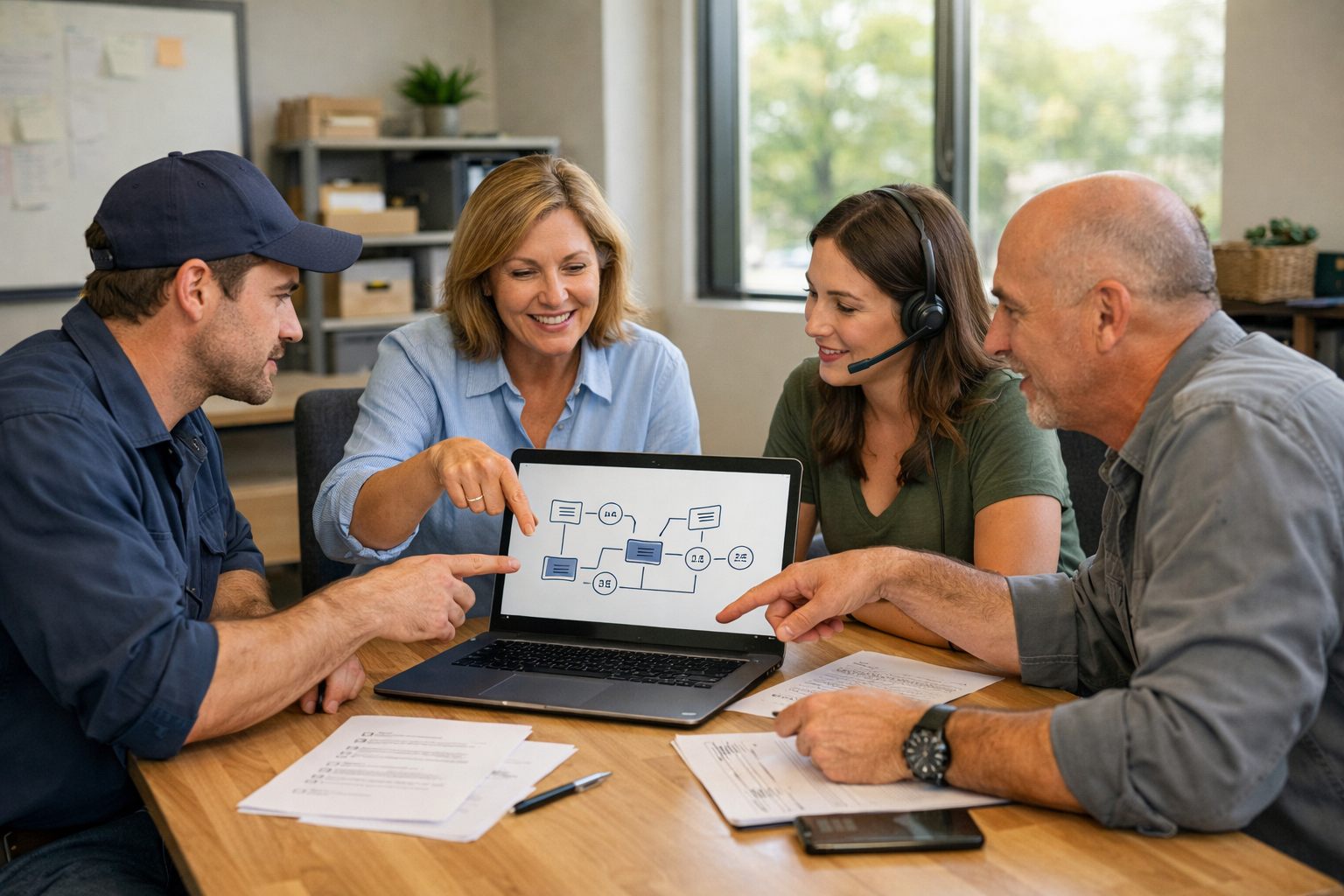 Team Reviewing a New Workflow