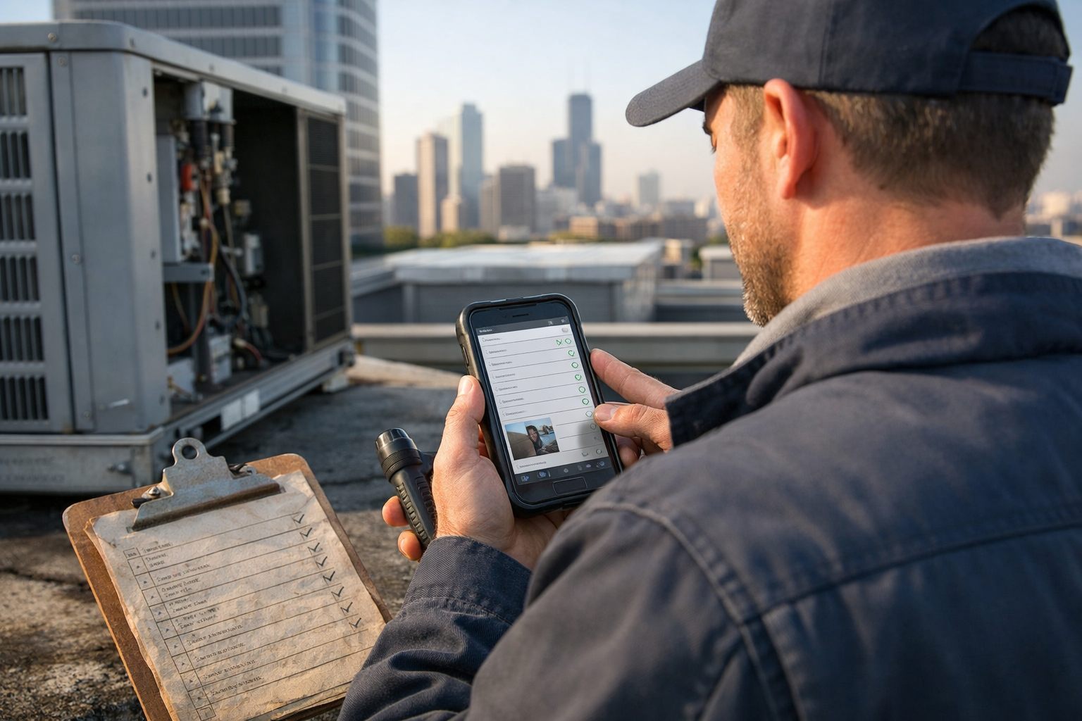 Technician Completing a Mobile Workflow