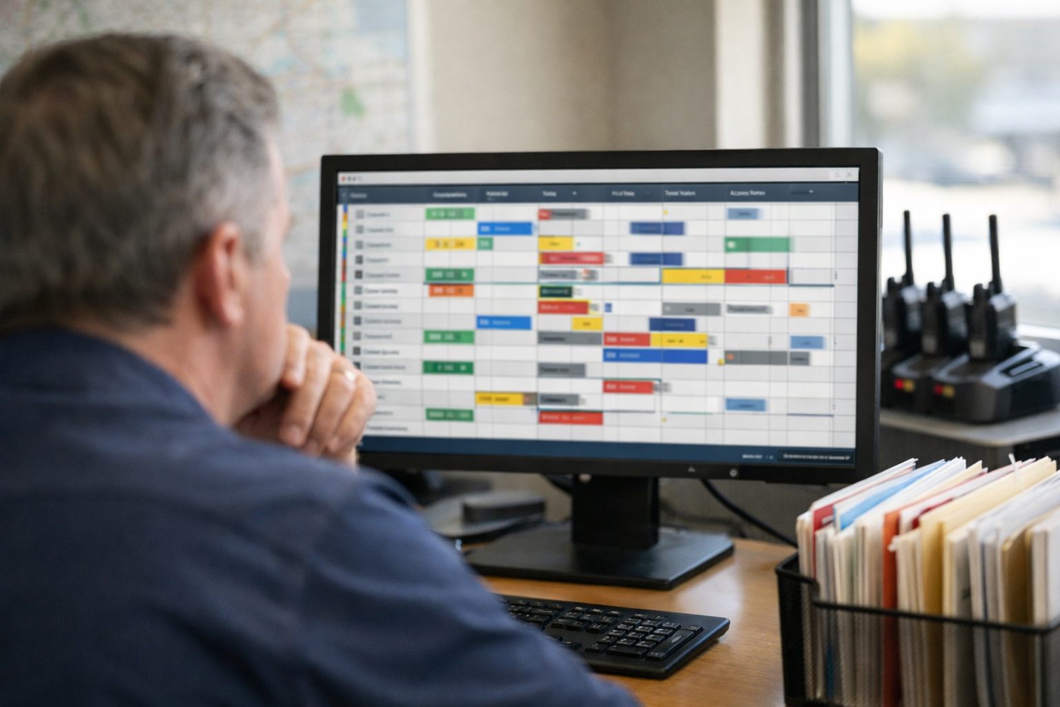 Dispatcher Reviewing Schedule Changes
