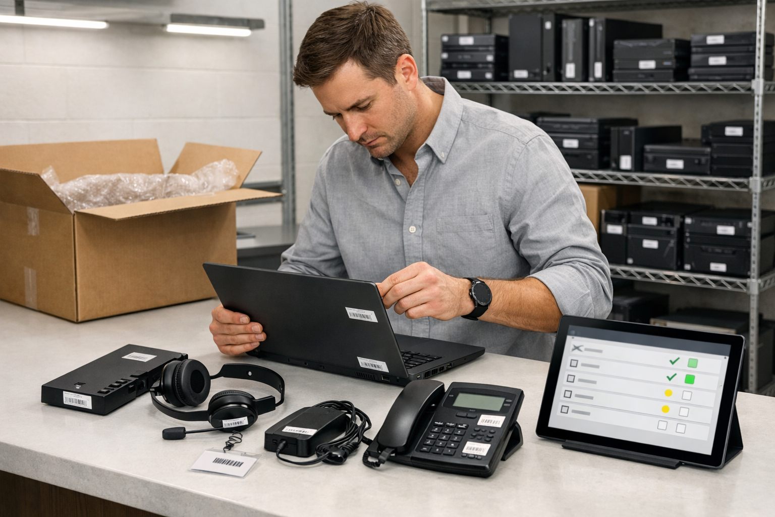 Employee equipment return inspection