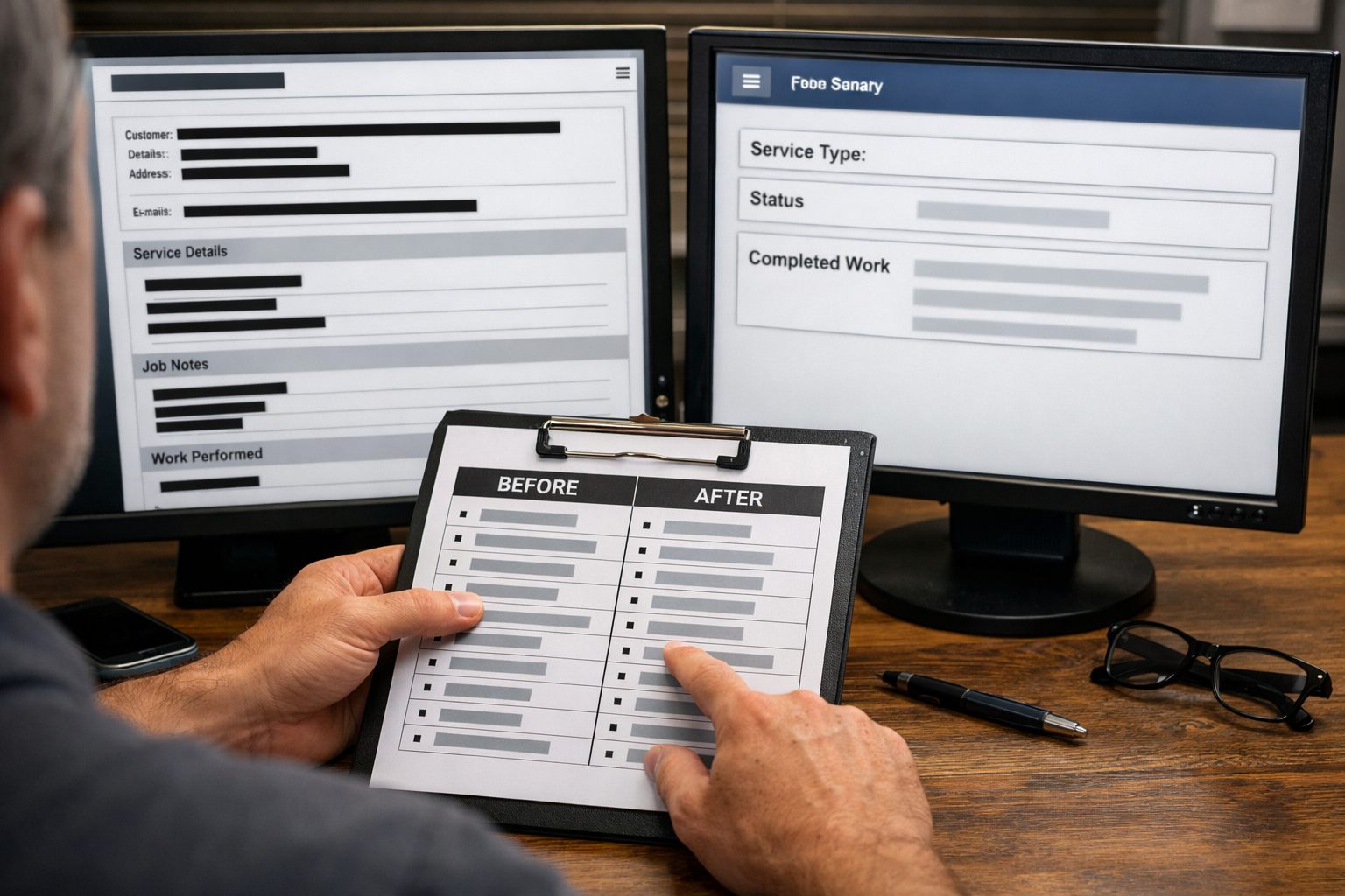 Minimizing a service record for an AI input