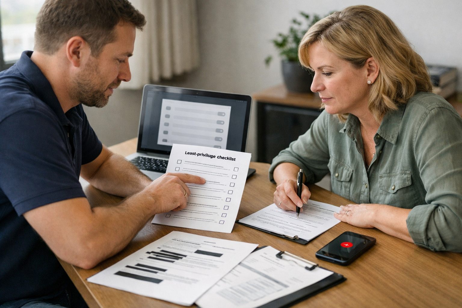 Reviewing permissions and failure recovery