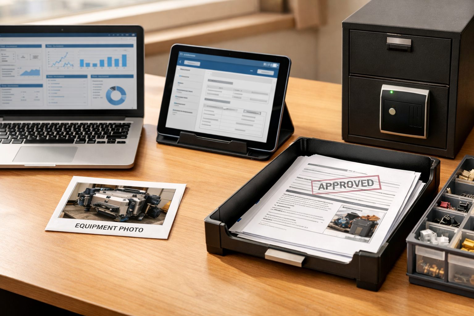 Approved report routed from connected service systems