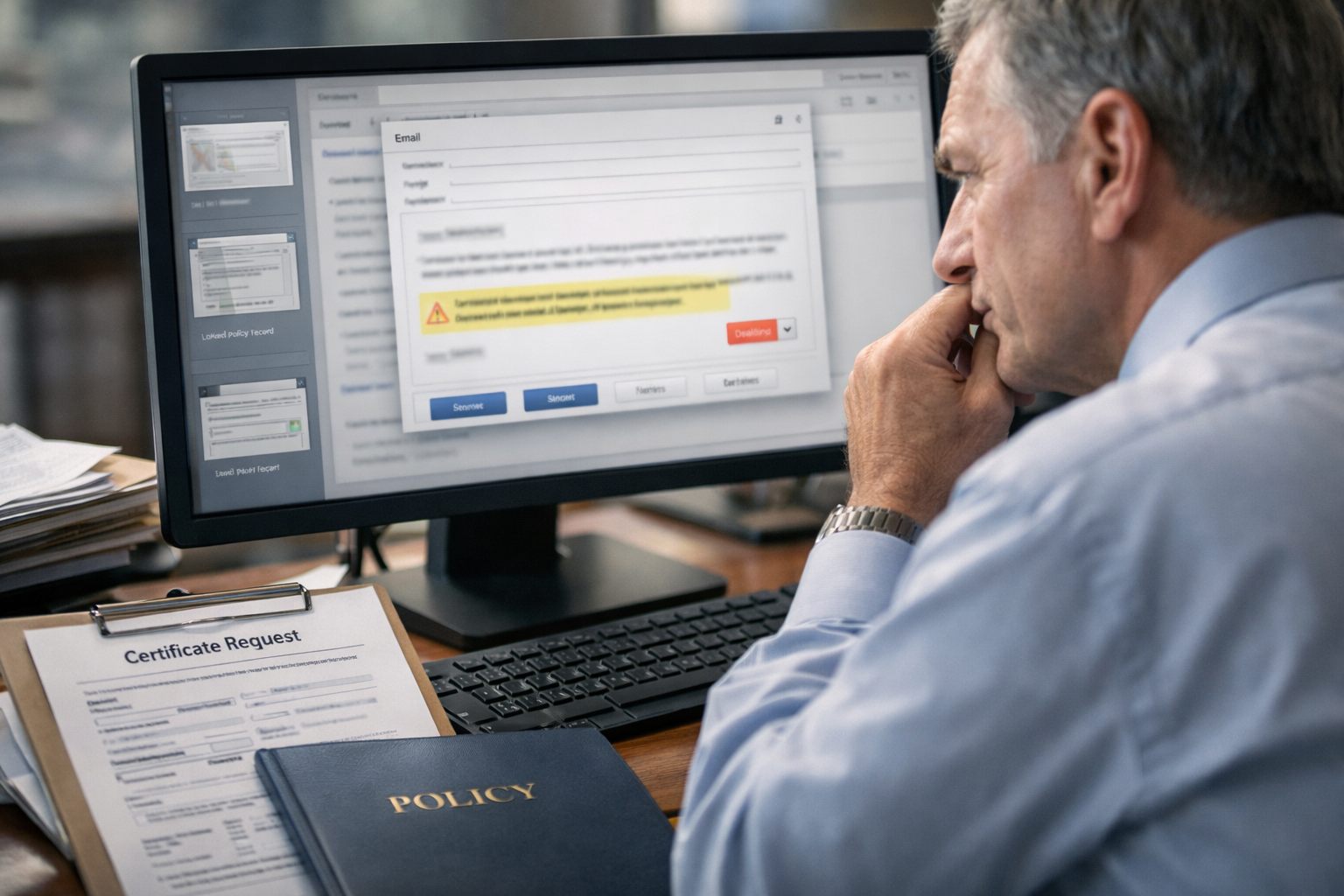 Human approval for a customer service request