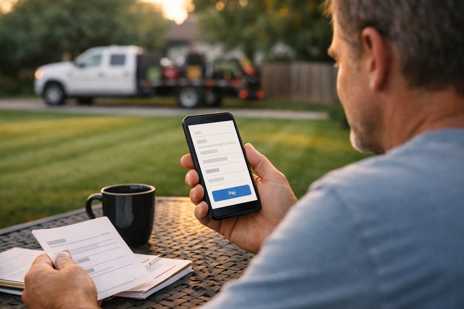 Recognizable Payment Request for a Mowing Visit